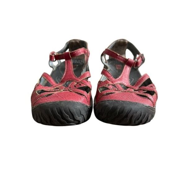 Jambu Sandals Shoes 7.5 M Red Gail Memory Foam Bump Toe Comfort - Picture 7 of 9